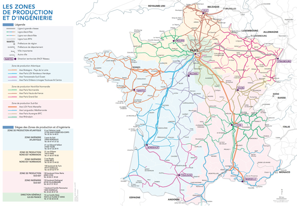 carte du réseaux de train france