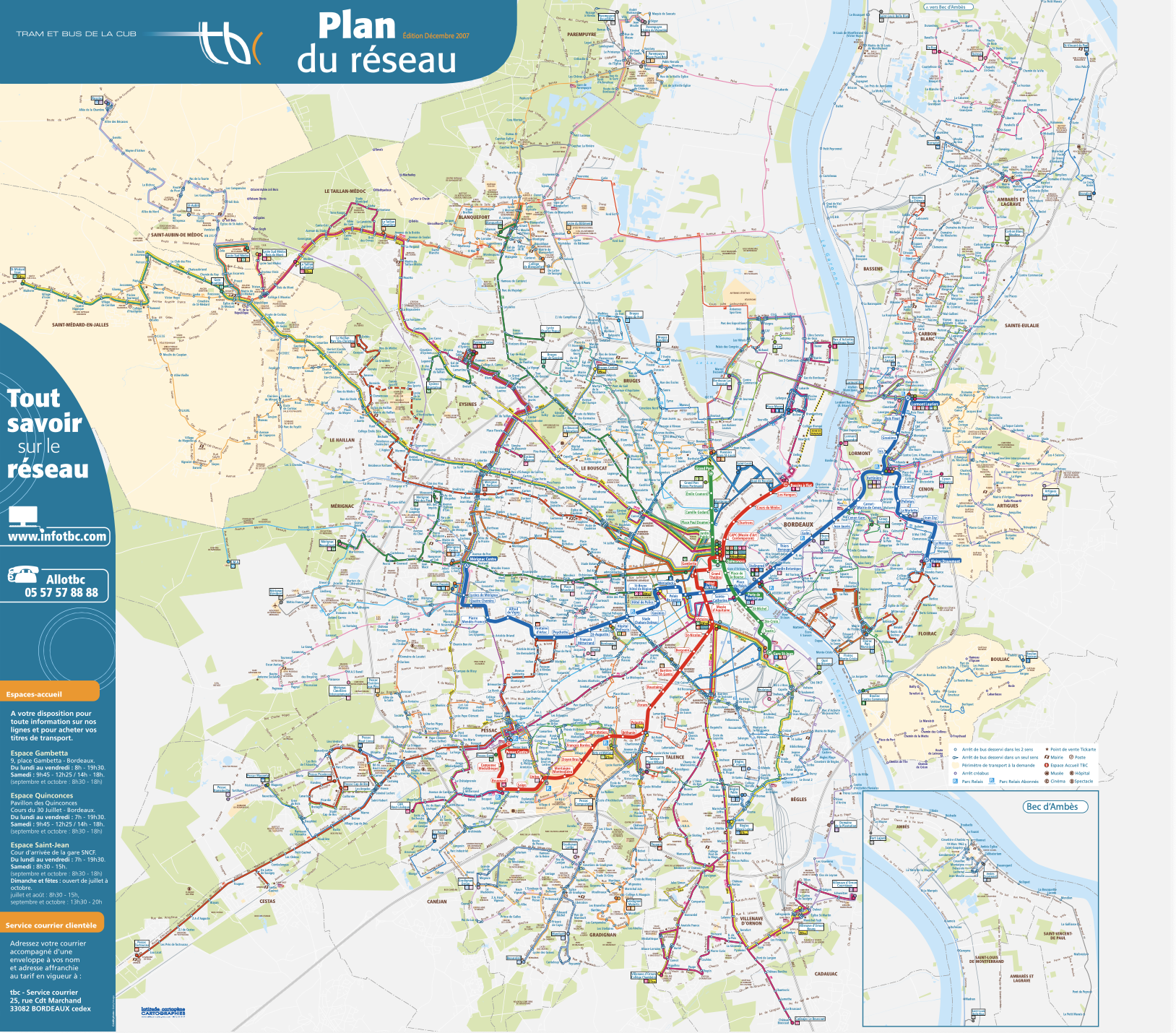Plan du réseau TBC en 2007