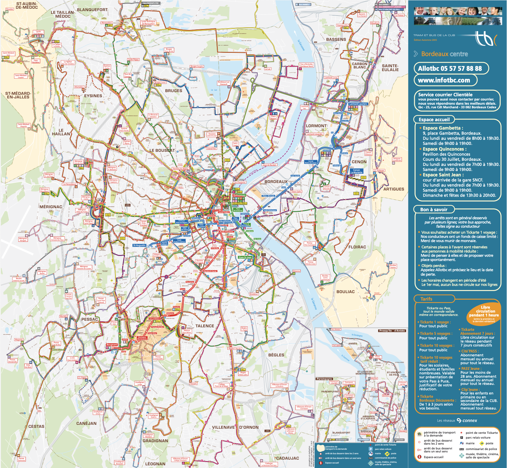 Plan du réseau TBC en 2005