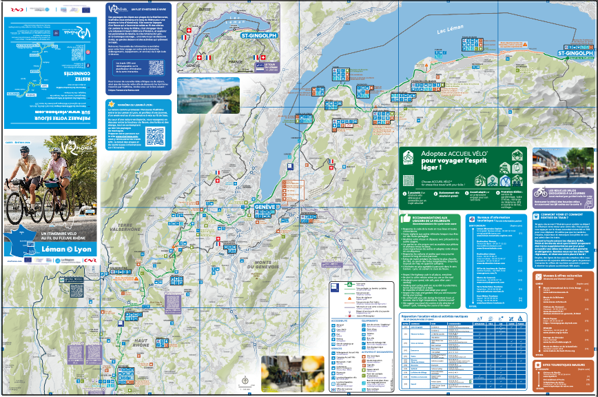 Recto de la carte tronçon nord de la ViaRhôna