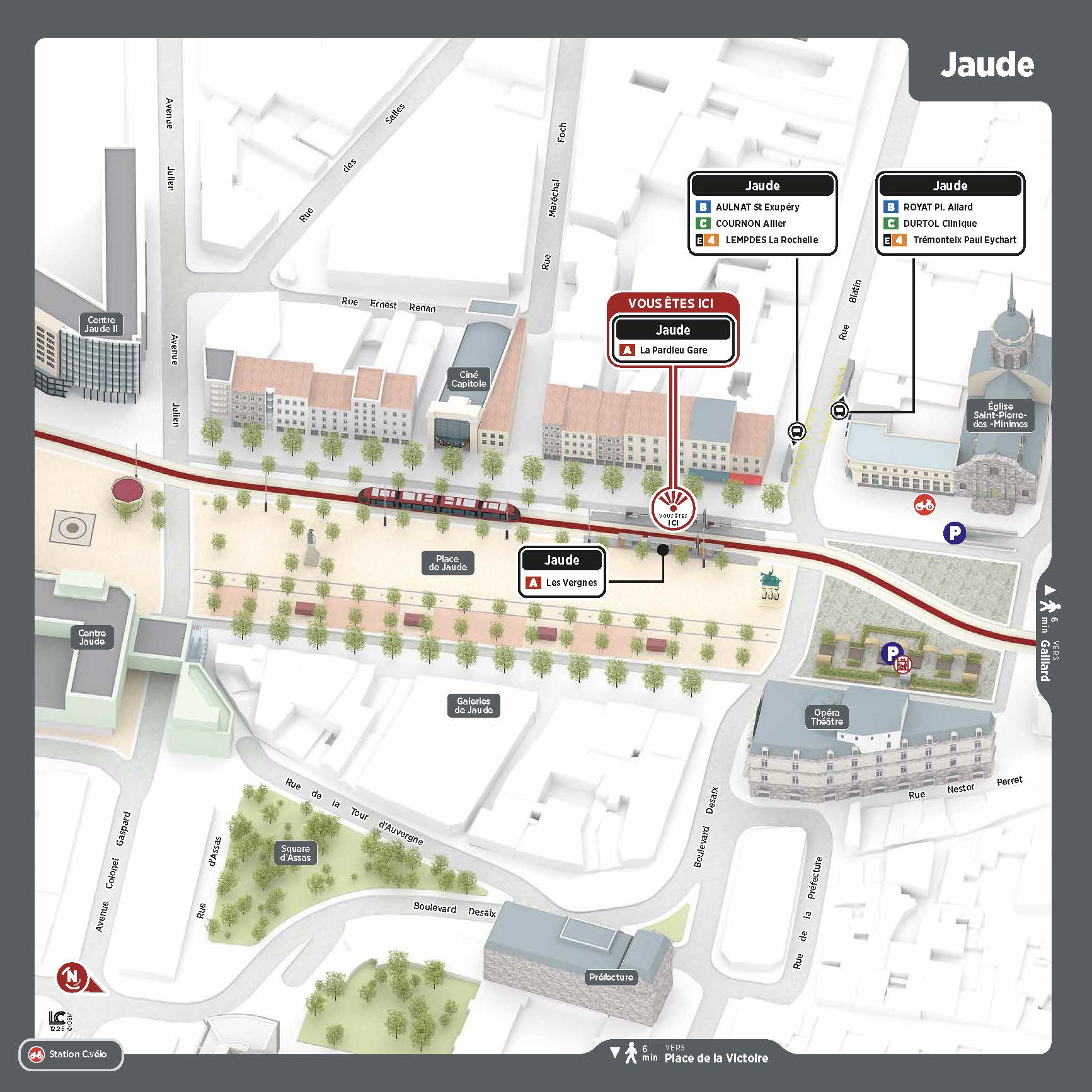 Plan de quartier place de Jaude 